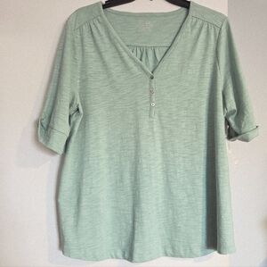 Chico's Women Slub Henley Top Size 3(XL)